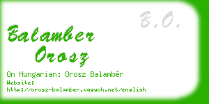 balamber orosz business card