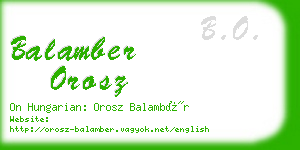 balamber orosz business card